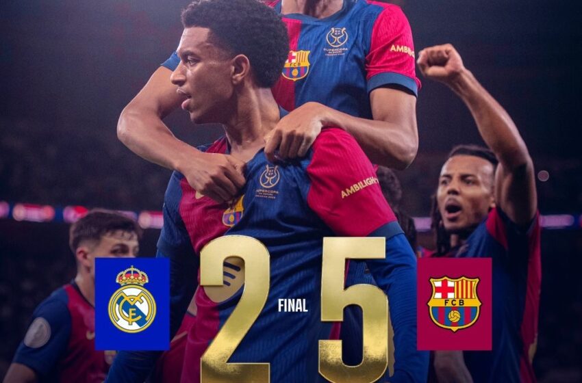 Le FC Barcelone remporte la Supercoupe d’Espagne en surclassant le Real Madrid 5-2