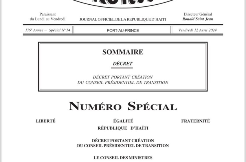  Le Conseil présidentiel enfin instauré en Haïti
