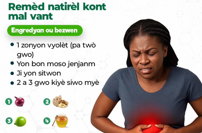  Remèd natirèl kont mal vant
