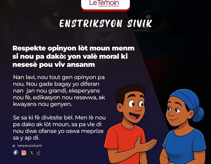  Respekte opinyon lòt moun menm si nou pa dakò: yon valè moral ki nesesè pou viv ansanm