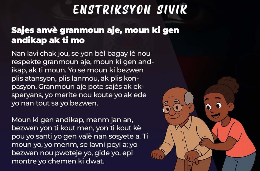  Sajes anvè granmoun aje, moun ki gen andikap ak ti moun