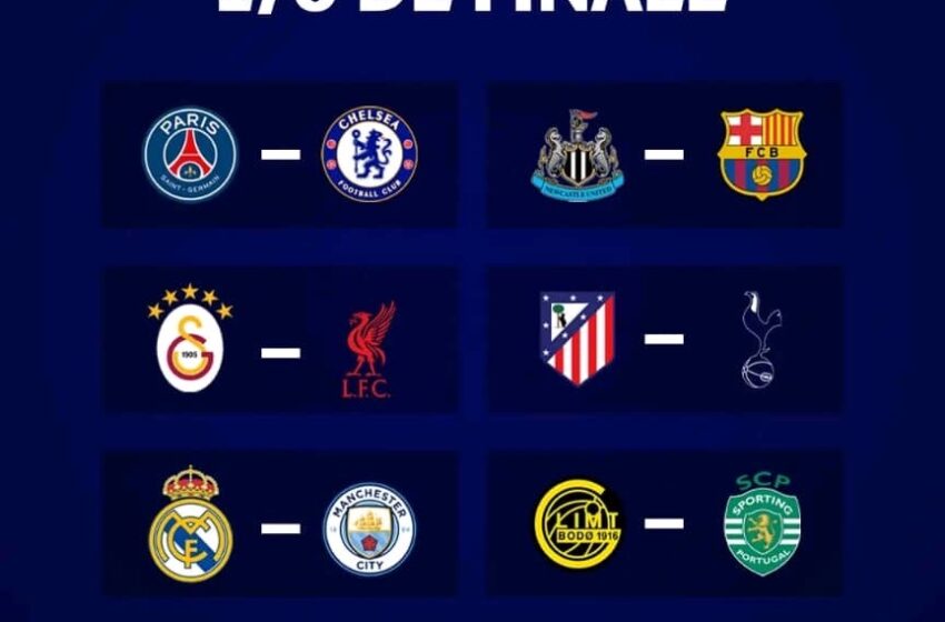  Voici les affiches des 8es de finale de la Ligue des Champions.