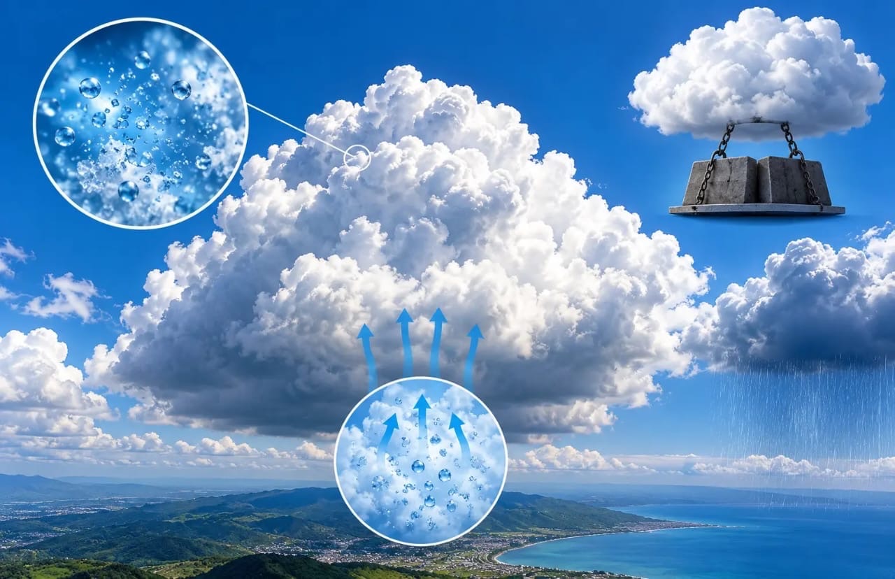 Saviez-vous qu’un nuage peut peser plusieurs centaines de tonnes ?